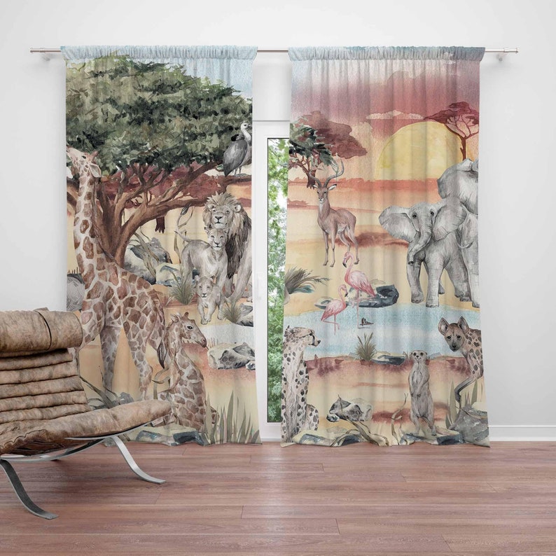 Baby Nursery Office - Tirai Hewan Safari Tirai Kamar Tidur