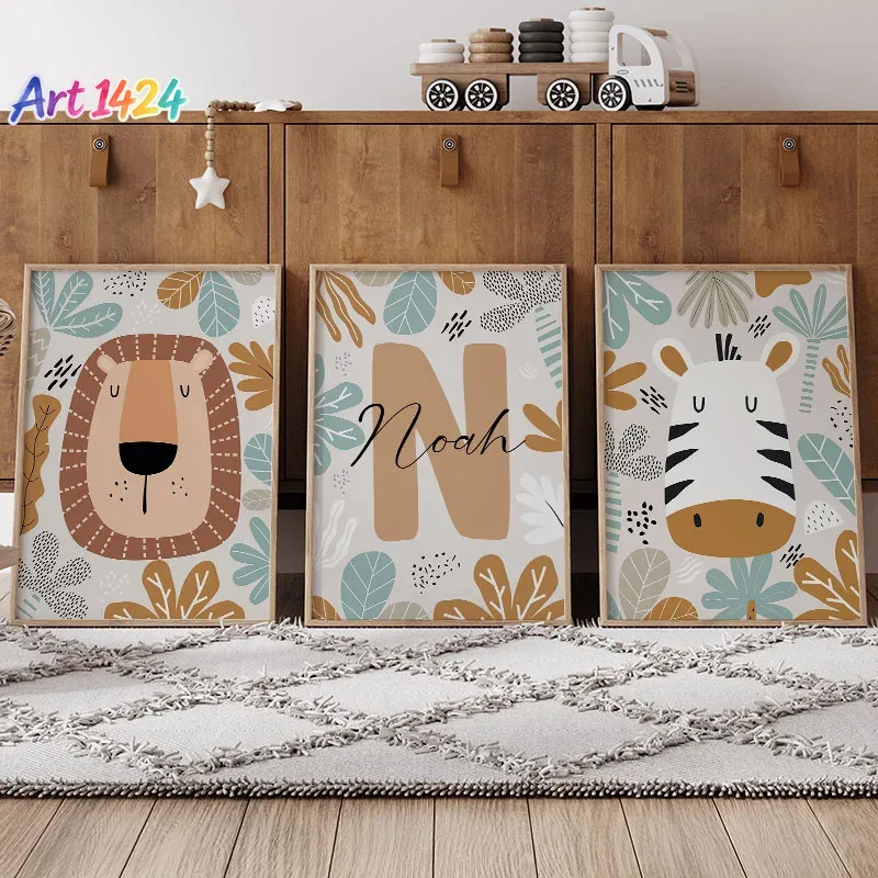 Baby Zebra Nursery - Lukisan Kanvas Seni Dinding Kamar Bayi