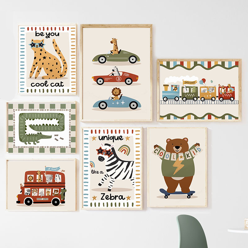 Baby Zebra Nursery - Lukisan Kanvas Seni Dinding Kamar Anak