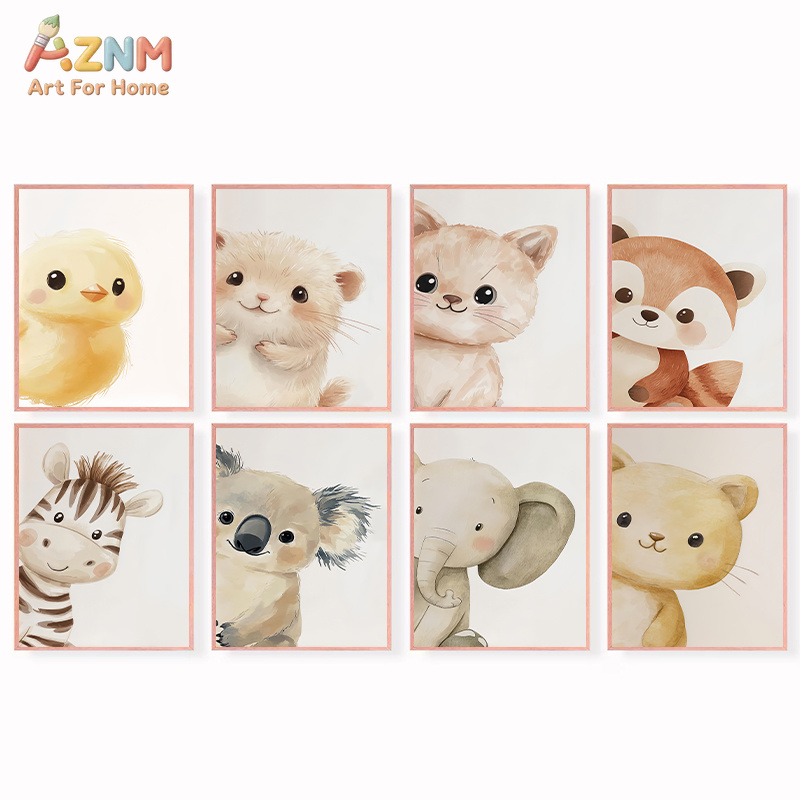 Baby Zebra Nursery - AZNM Cat Air Warna-warni Gambar Hewan