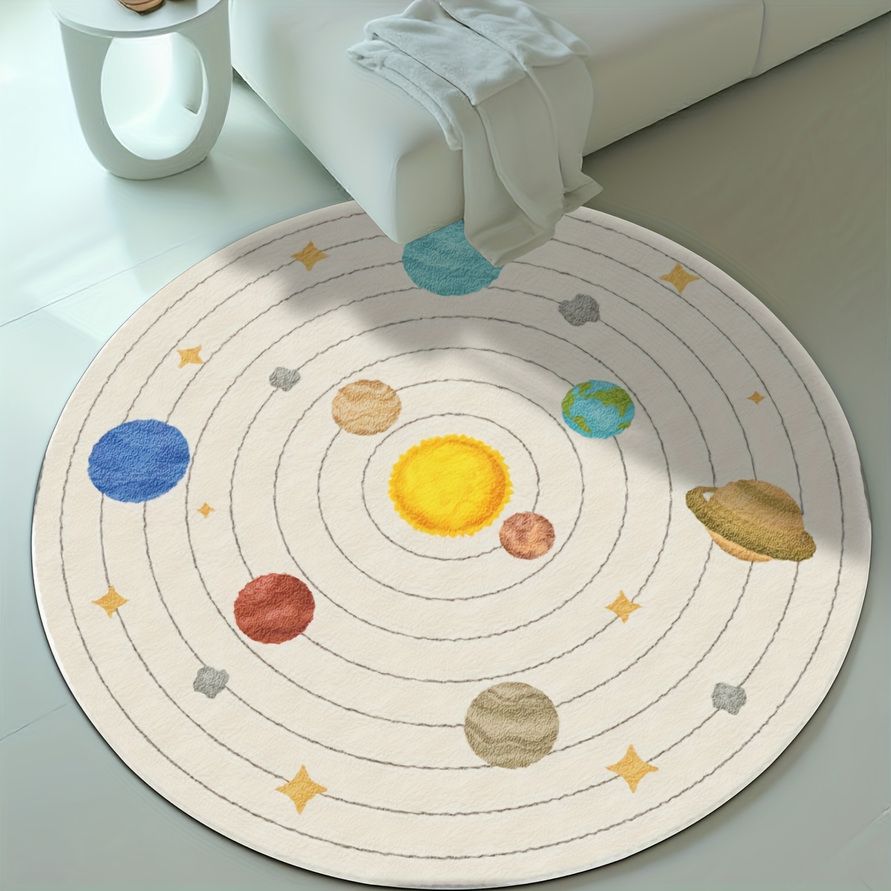 Baby Nursery Cushion - Karpet Bulat Lucu Bertema Planet Tata