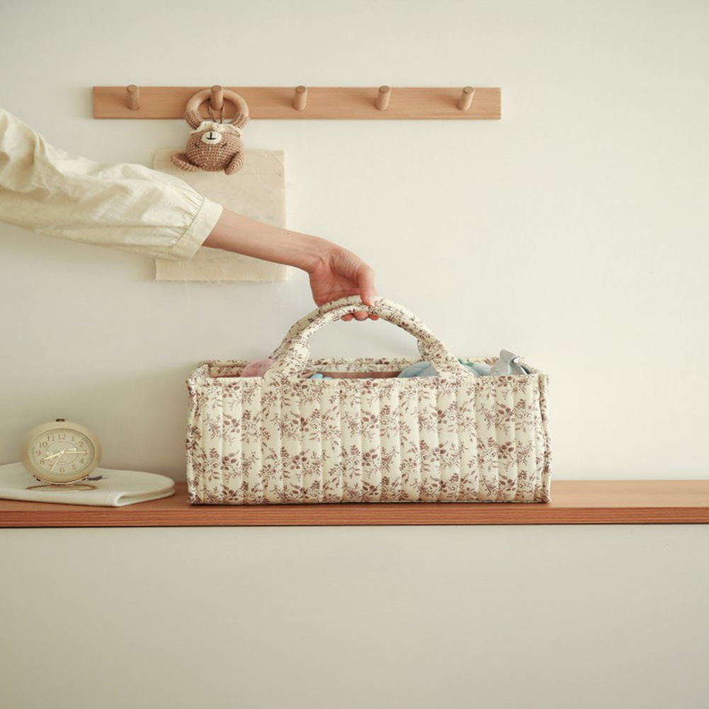 Baby Nursery Must Haves - Keranjang Penyimpanan Perlengkapan Bayi Bermotif Bunga