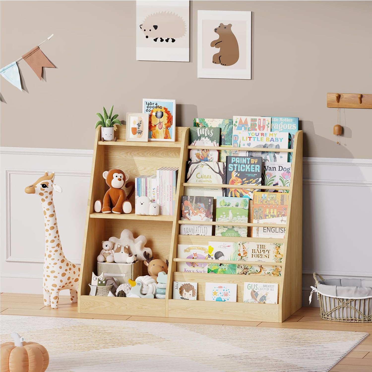 Baby Nursery Bookcase - Rak Buku Anak Montessori, Rak Buku