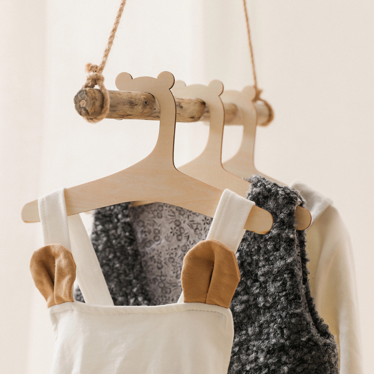 Baby Nursery Uniform - 5/10 Buah Gantungan Bayi Kayu Gantungan