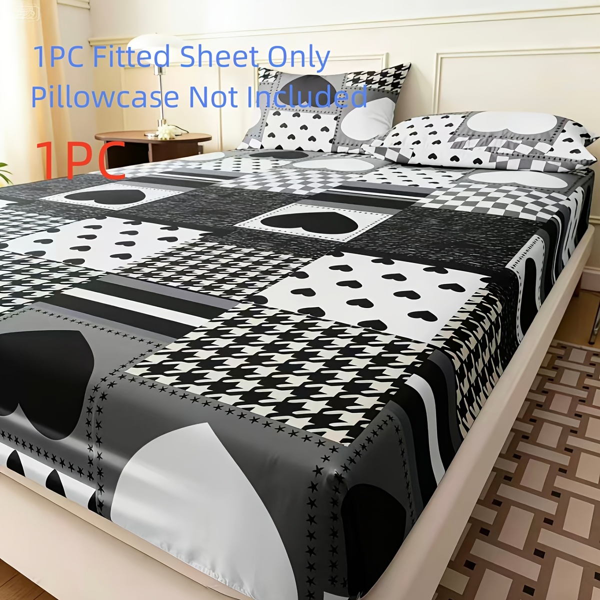 Baby Nursery Bedding - Sprei dengan Motif Patchwork Berbentuk Hati