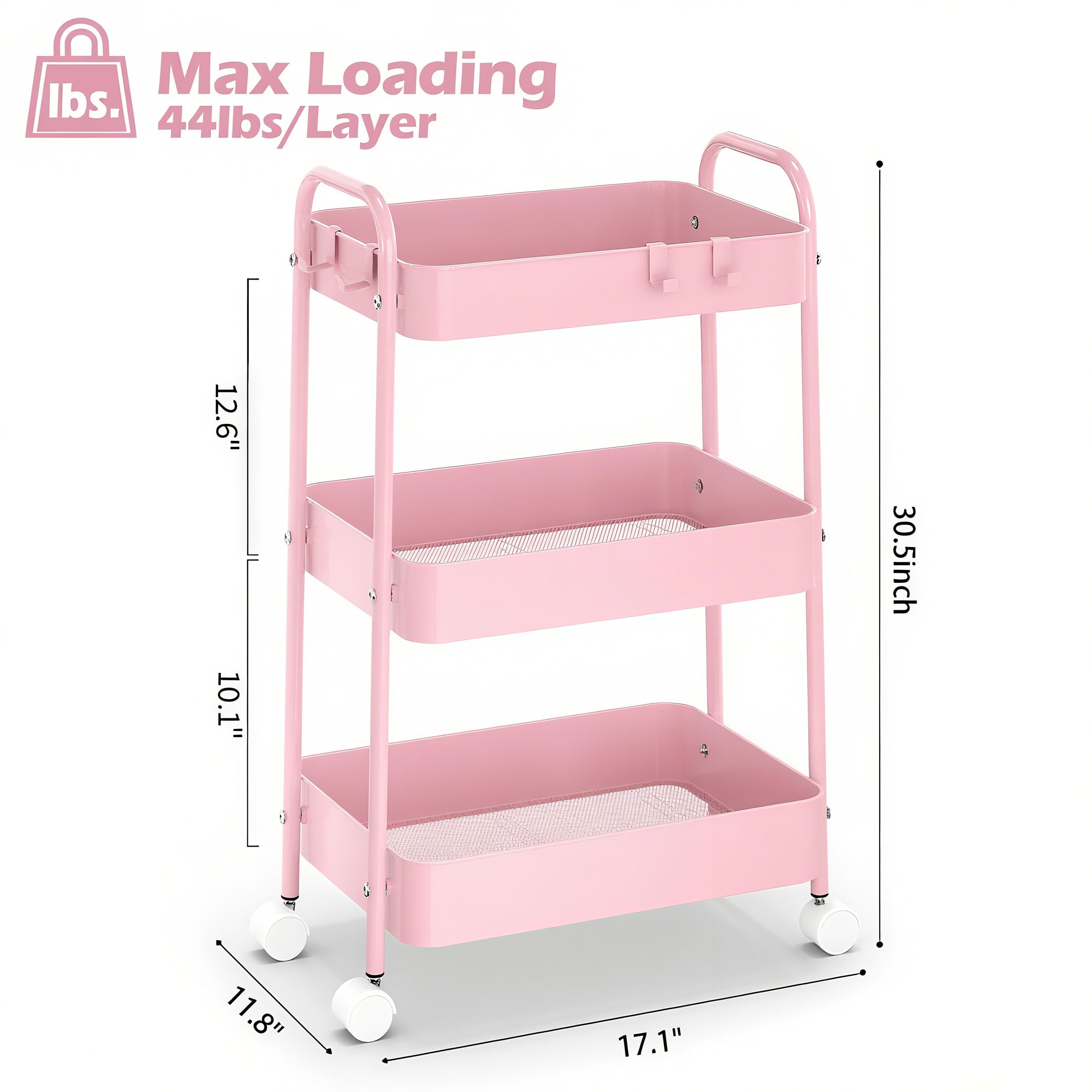 Troli Logam 3 Tingkat Beroda W - Baby Nursery Office ulasan dan harga