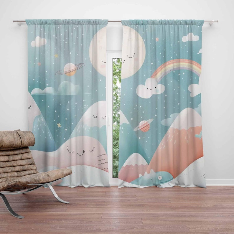 Tirai Kamar Bayi Motif Pelangi - Baby Nursery Office ulasan dan harga