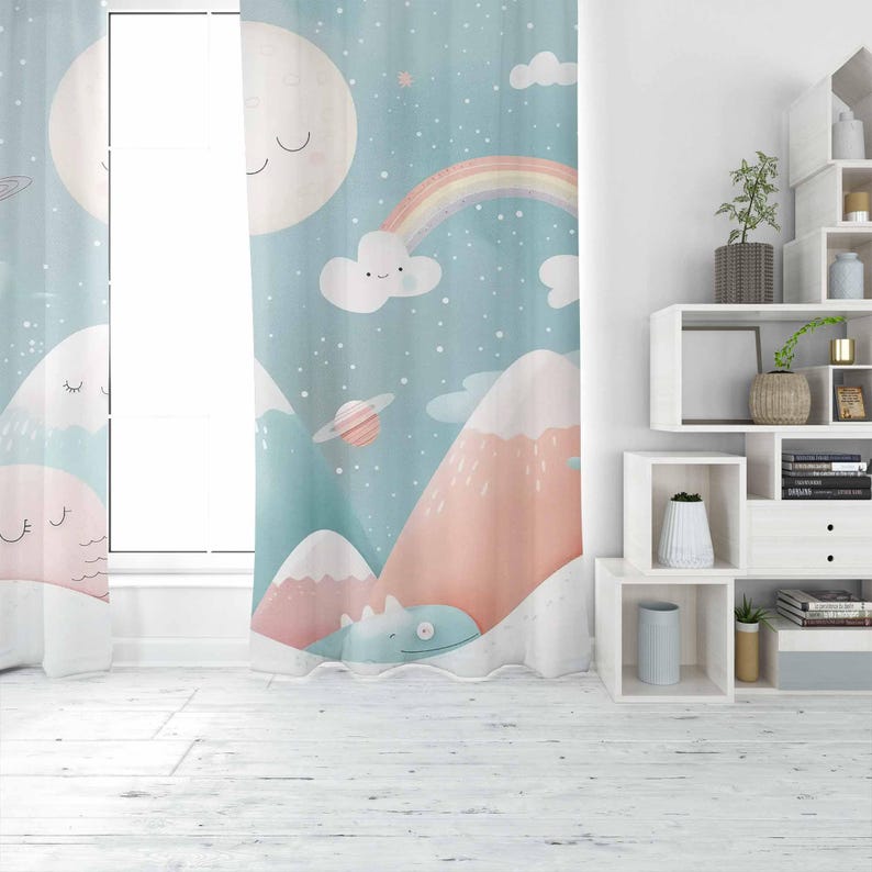 Tirai Kamar Bayi Motif Pelangi - Baby Nursery Office ulasan dan harga