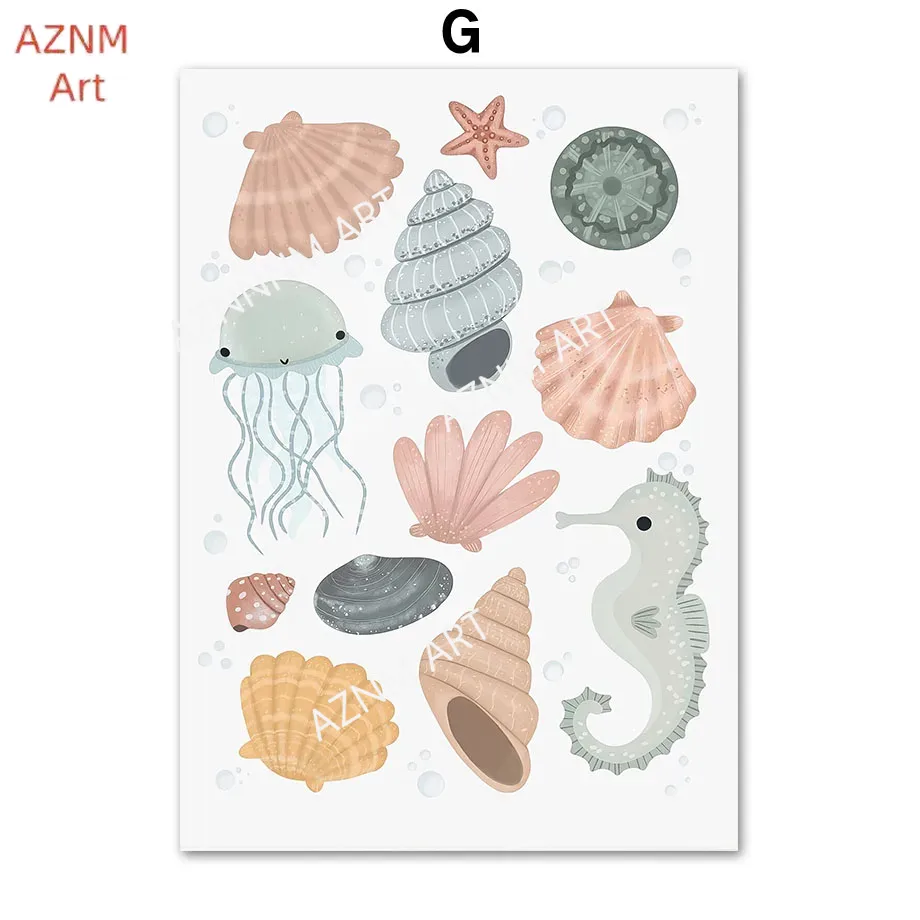 Cetakan Seni Dinding Kamar Bay - Baby Nursery Under The Sea ulasan dan harga