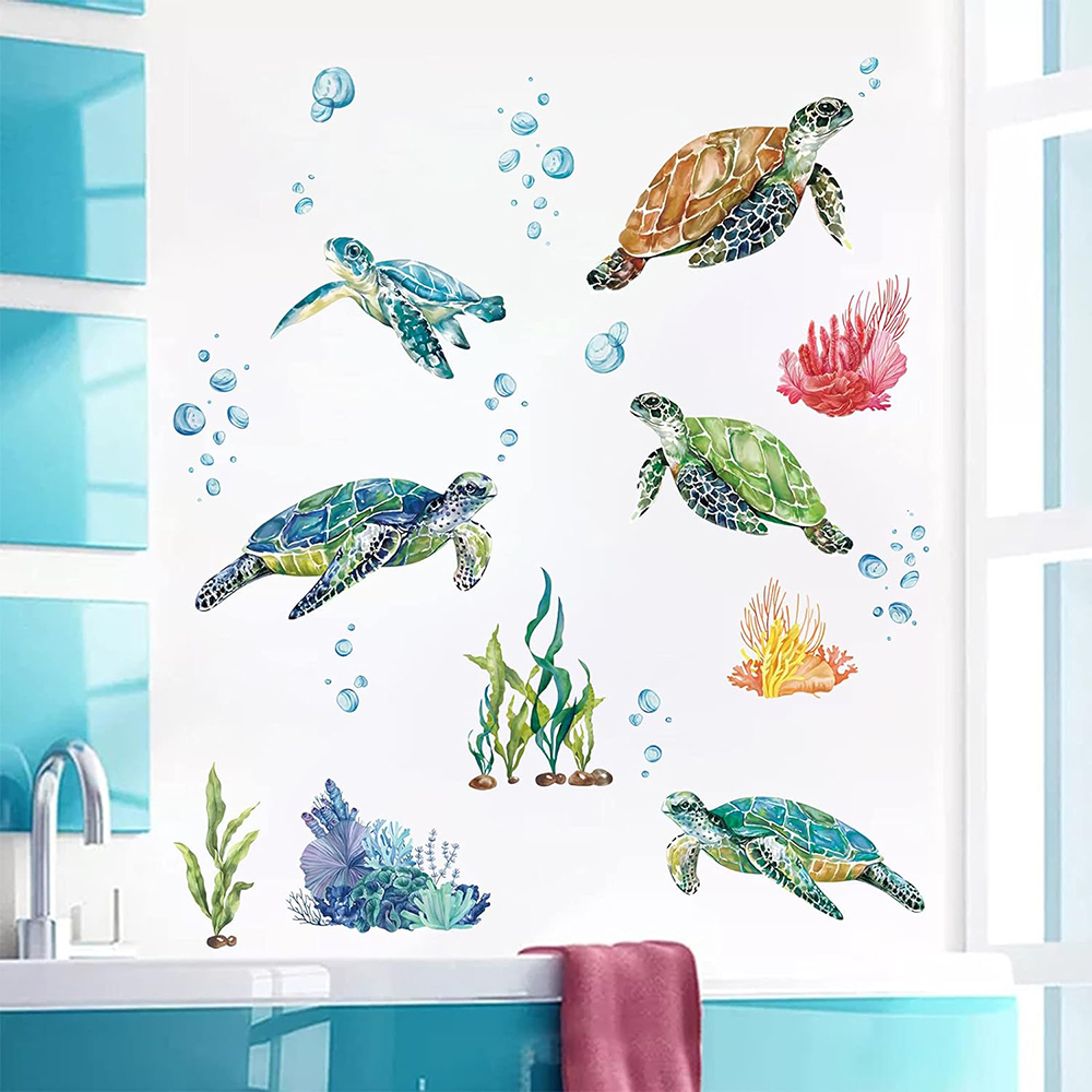 Cat air kura-kura laut stiker  - Baby Nursery Under The Sea ulasan dan harga
