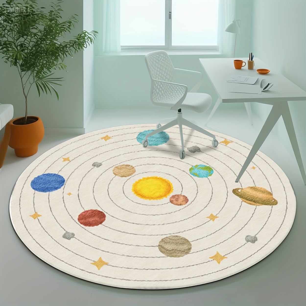 Karpet Bulat Lucu Bertema Plan - Baby Nursery Cushion ulasan dan harga