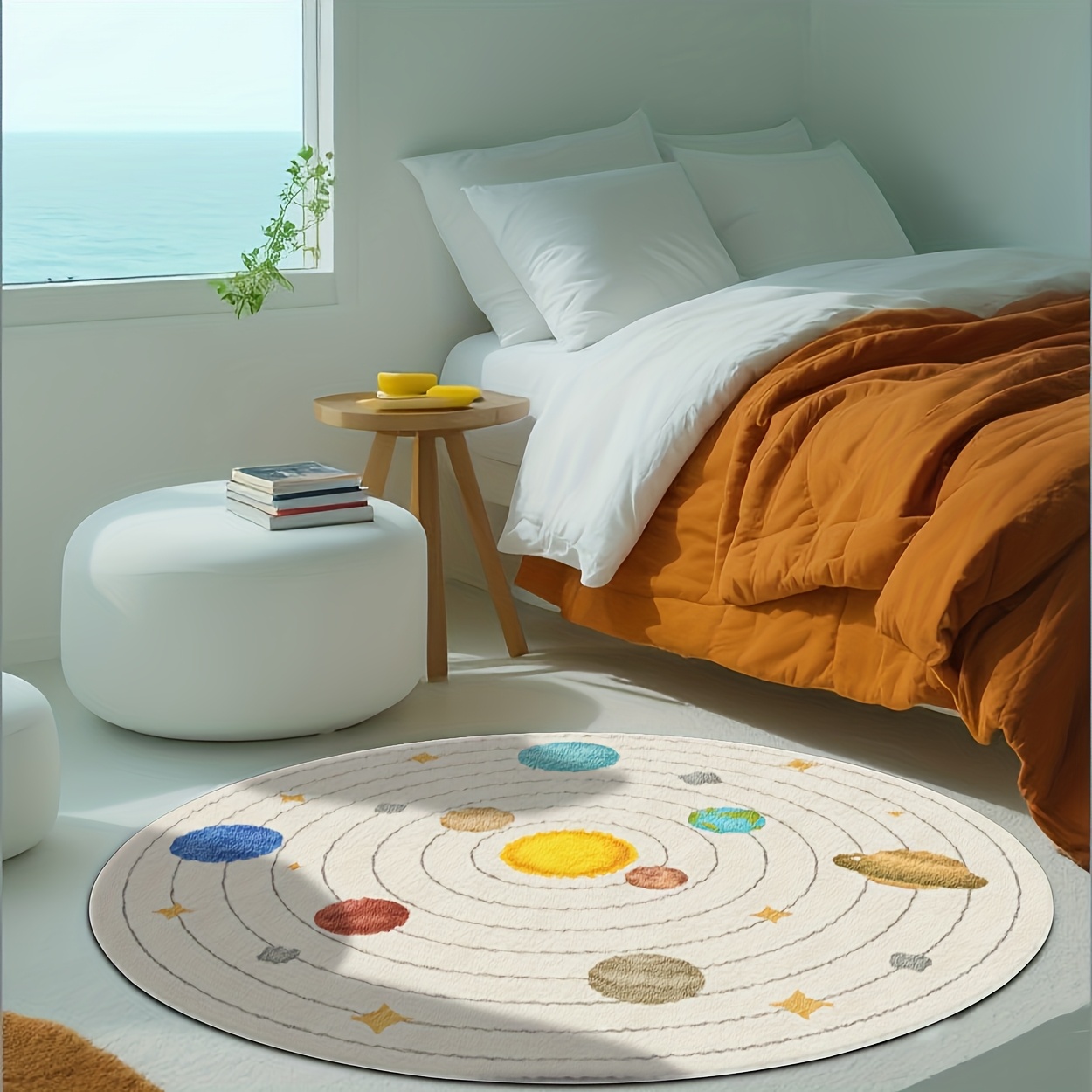 Karpet Bulat Lucu Bertema Plan - Baby Nursery Cushion ulasan dan harga