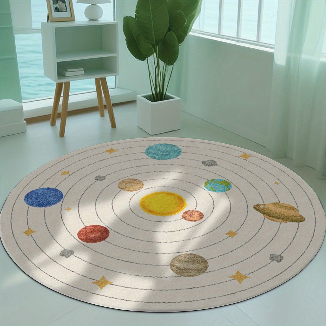 Karpet Bulat Lucu Bertema Plan - Baby Nursery Cushion ulasan dan harga