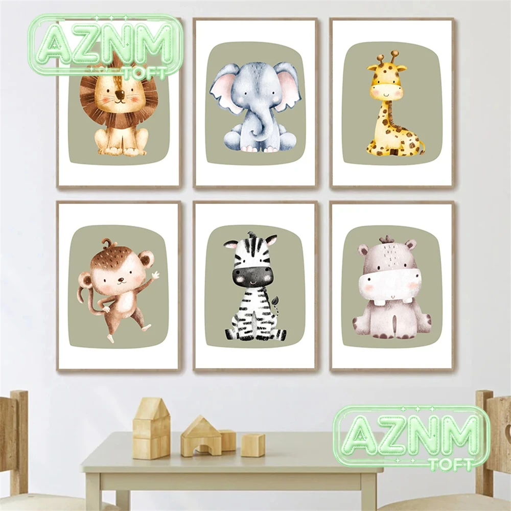 Lukisan Kanvas Kartun Monyet L - Baby Zebra Nursery ulasan dan harga