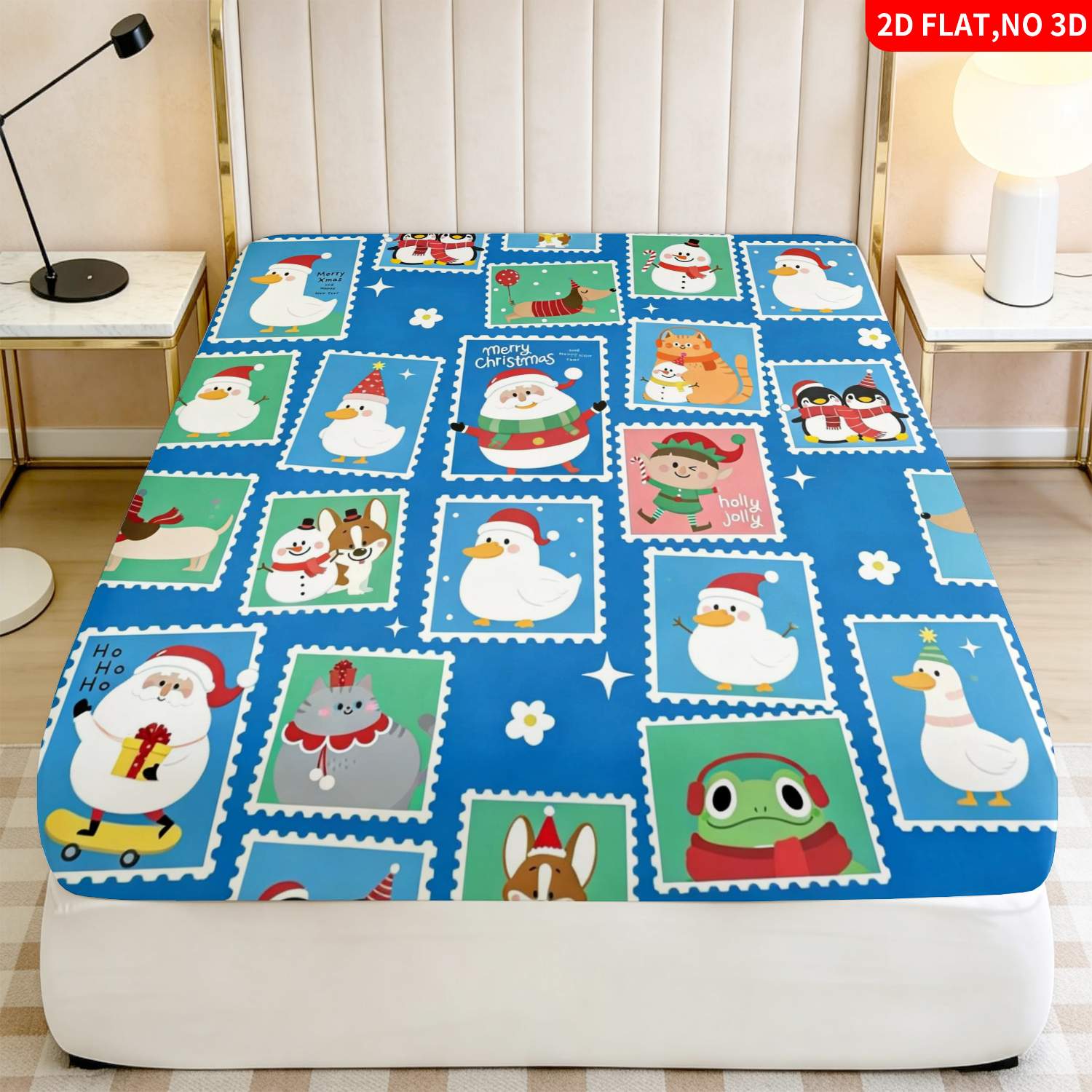 Set Sprei Biru Motif Hewan Nat - Baby Nursery Bedding ulasan dan harga