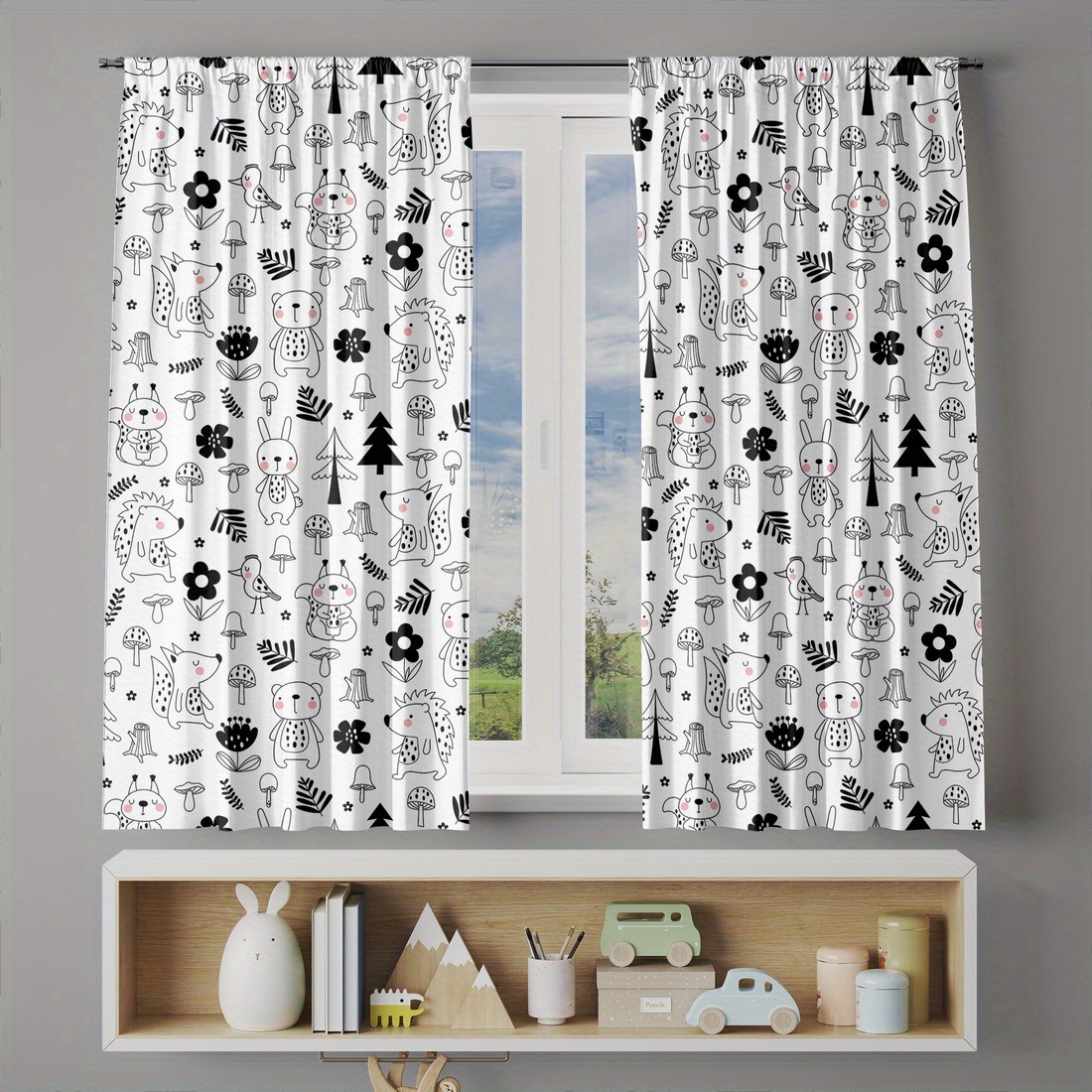 Tirai Kamar Anak Motif Hutan K - Baby Nursery Office ulasan dan harga