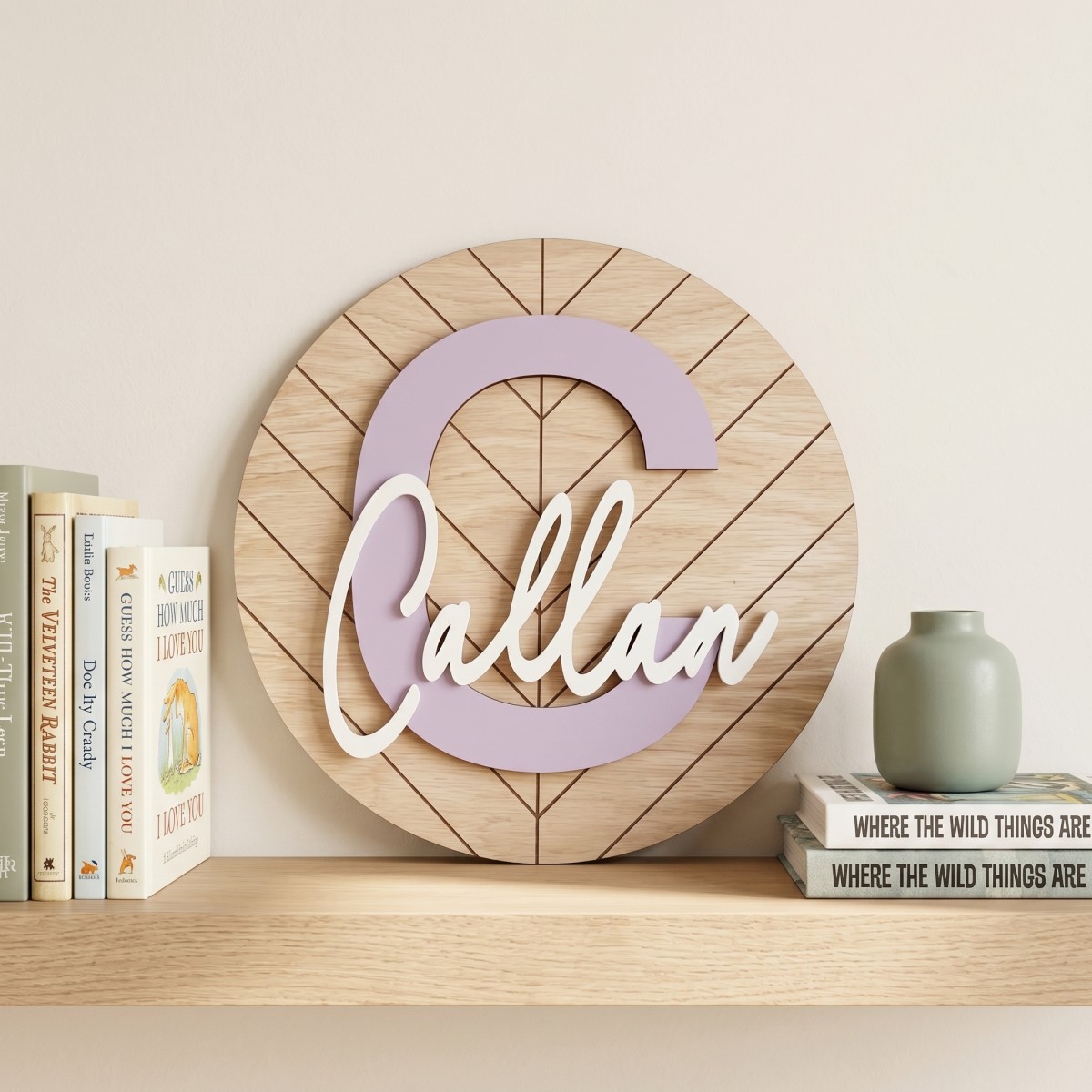 1 Buah Plakat Nama Kayu Geomet - Baby Nursery Office ulasan dan harga