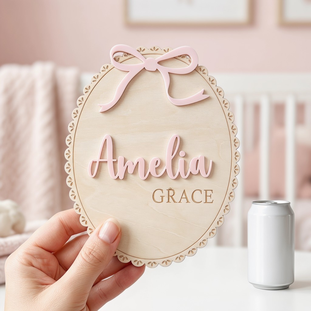 1Pc Plakat Nama Bayi Kayu deng - Baby Nursery Usa ulasan dan harga
