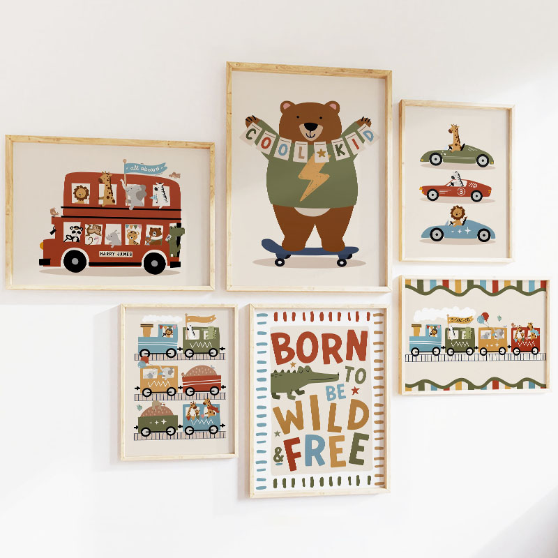 1 Buah Lukisan Kanvas Seni Din - Baby Zebra Nursery ulasan dan harga