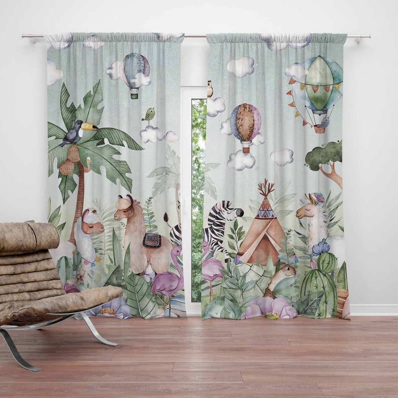 Tirai Kamar Bayi Motif Hewan S - Baby Nursery Office ulasan dan harga