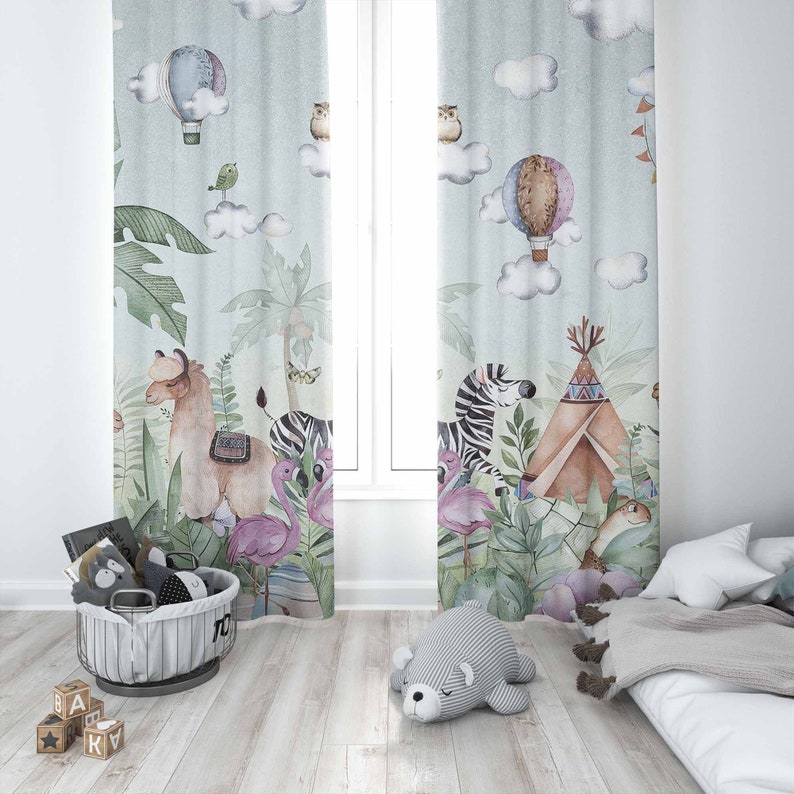 Tirai Kamar Bayi Motif Hewan S - Baby Nursery Office ulasan dan harga