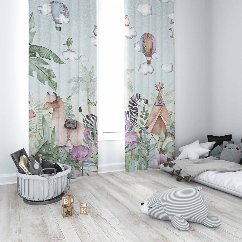 Tirai Kamar Bayi Motif Hewan S - Baby Nursery Office ulasan dan harga