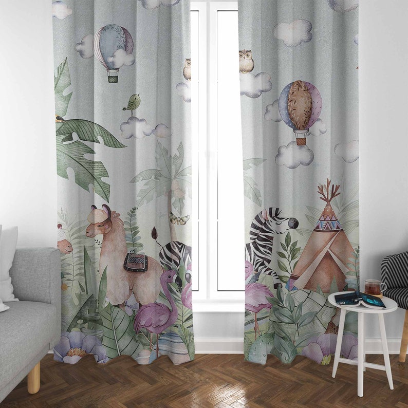 Tirai Kamar Bayi Motif Hewan S - Baby Nursery Office ulasan dan harga