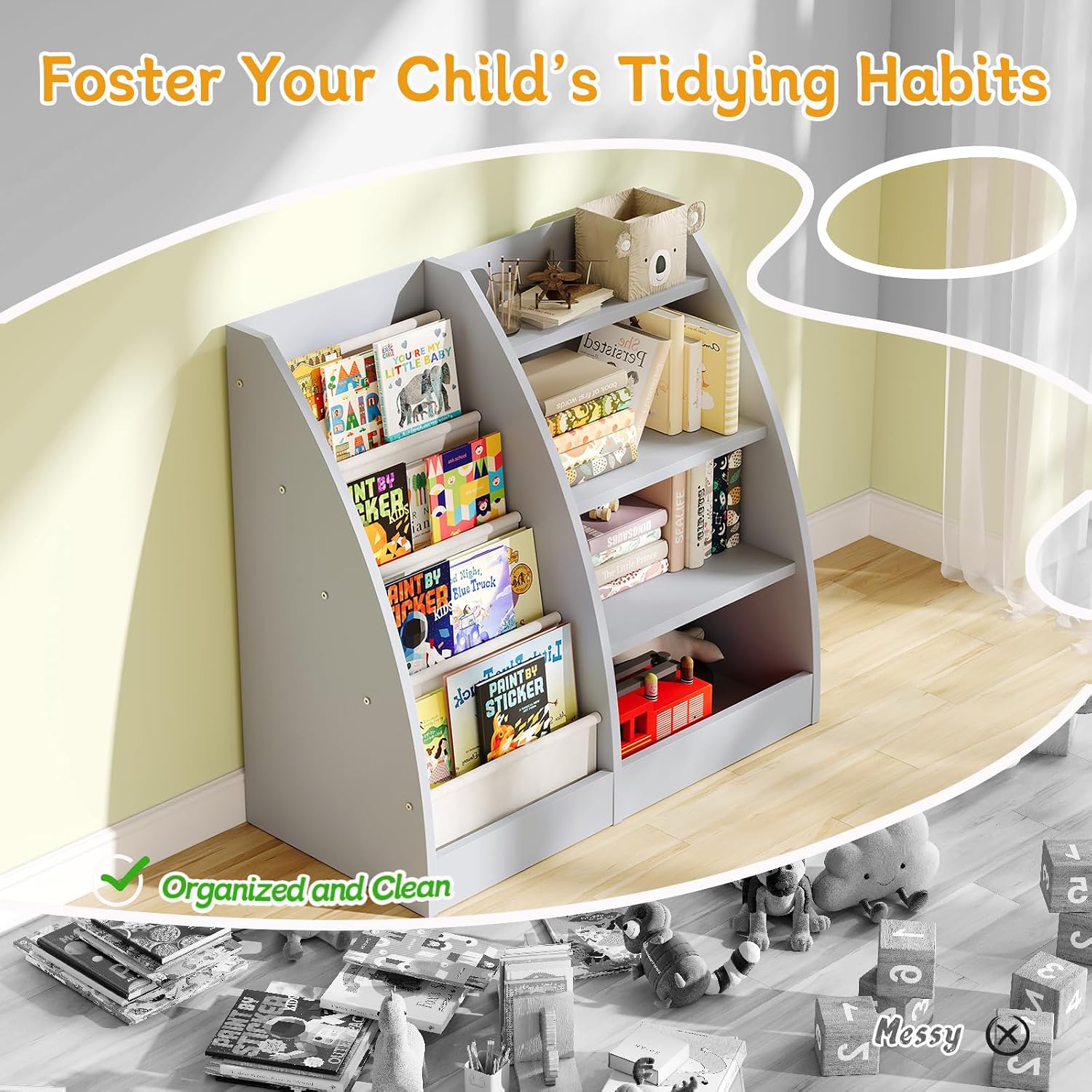 Set Rak Buku Anak 4 Tingkat, T - Baby Nursery Bookcase ulasan dan harga
