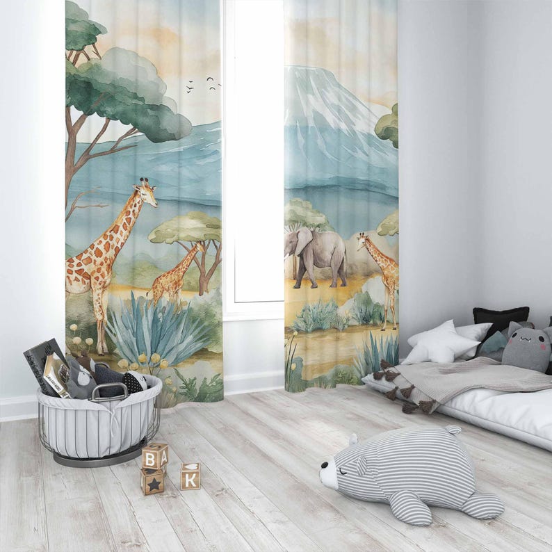 Tirai Anak-anak Motif Hewan Sa - Baby Nursery Office ulasan dan harga