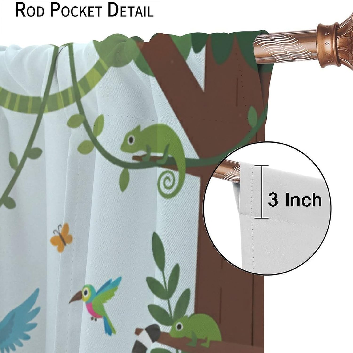 Tirai dengan Motif Hewan Hutan - Baby Nursery Office ulasan dan harga