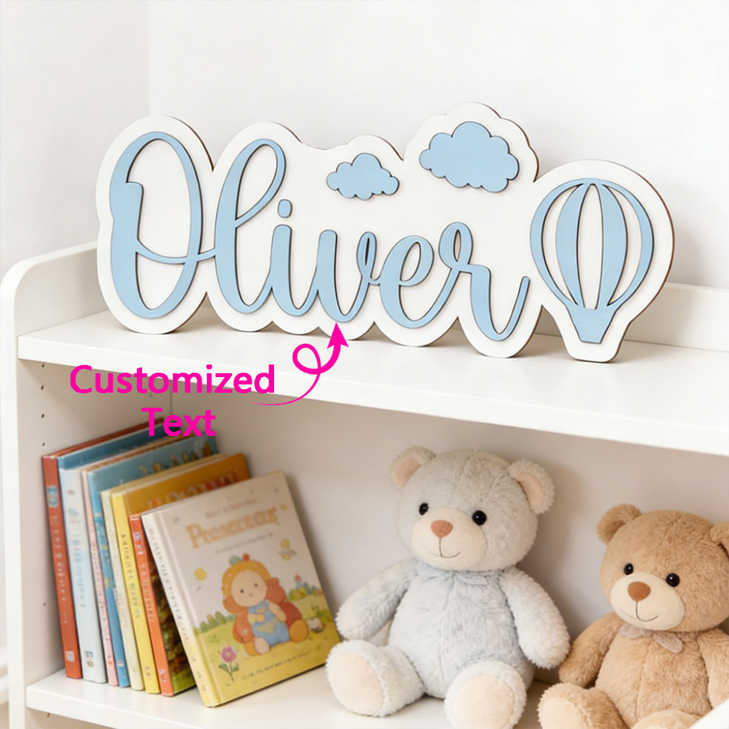 Papan Nama Kamar Balon Udara P - Baby Nursery Usa ulasan dan harga