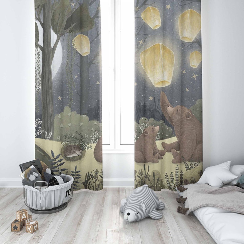 Tirai Kamar Bayi Motif Hutan B - Baby Nursery Office ulasan dan harga