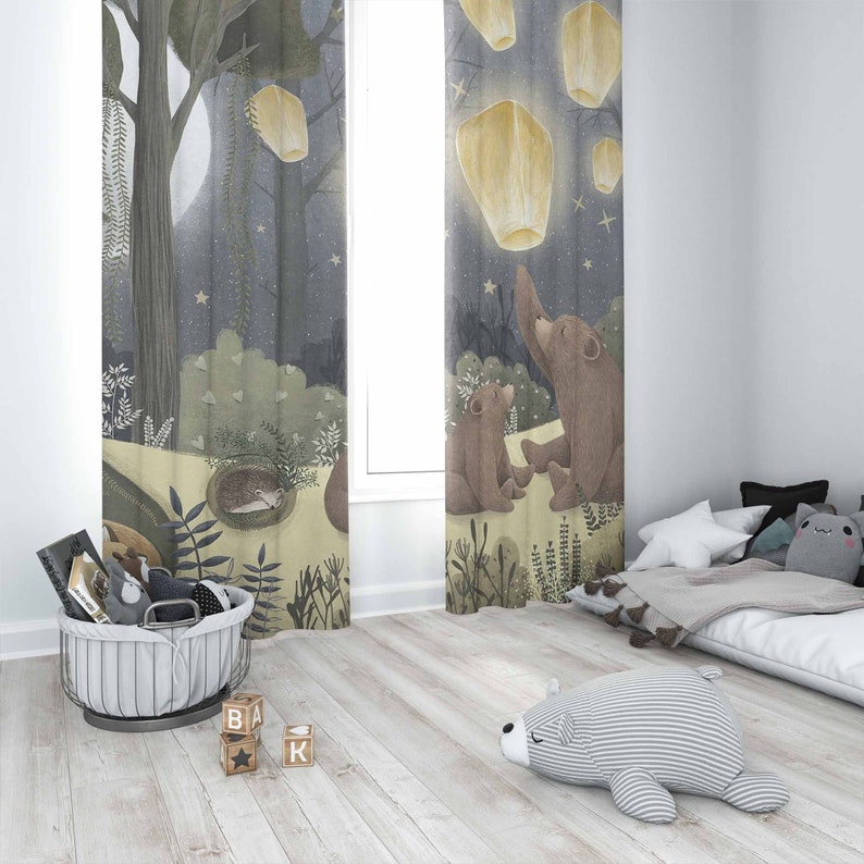 Tirai Kamar Bayi Motif Hutan B - Baby Nursery Office ulasan dan harga