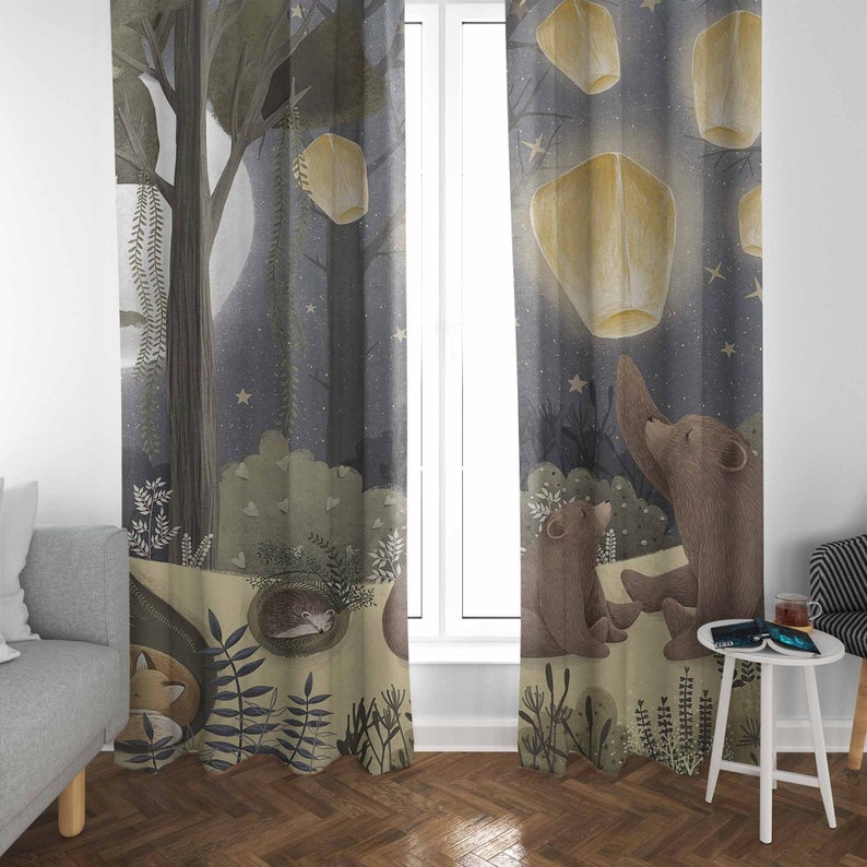 Tirai Kamar Bayi Motif Hutan B - Baby Nursery Office ulasan dan harga